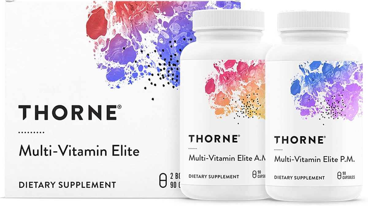 THORNE Multivitamin Elite - Daily Nutritional Supplement with AM/PM Formulae - 180 Capsules - görsel 1