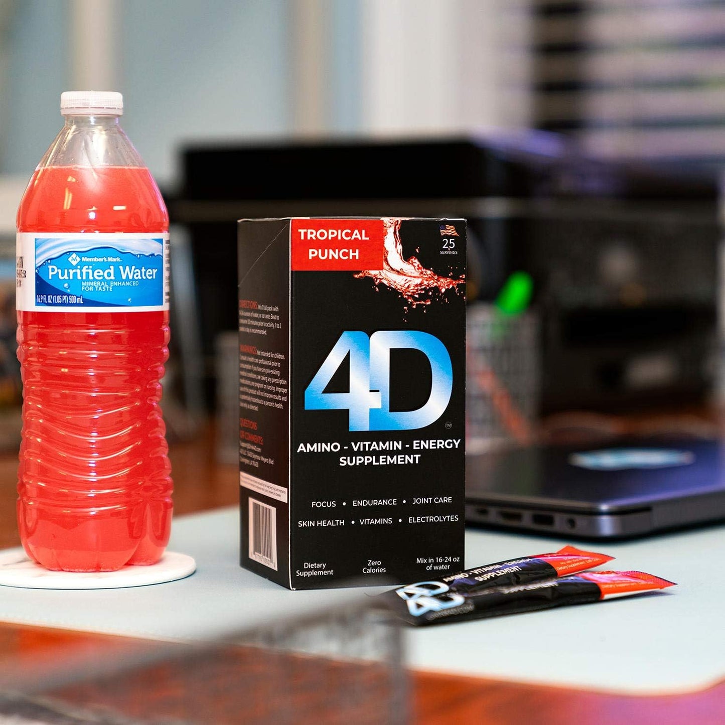 4D Clean Energy Amino-Vitamin Supplement - 25 Sachets - görsel 1