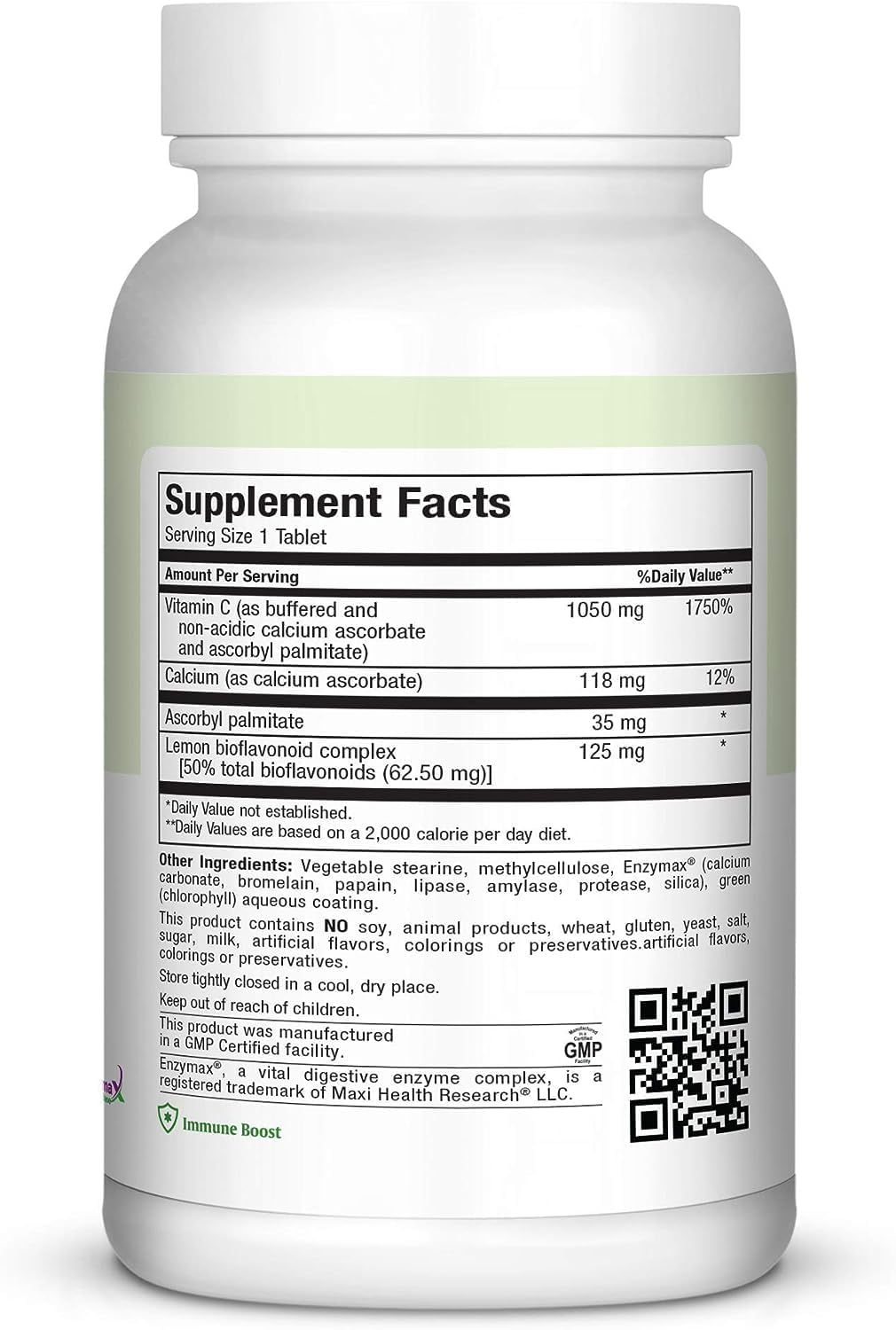 Maxi Health Vitamin C 1050mg – Buffered C Complex with Calcium Ascorbate & Bioflavonoids – 90 Tablets - görsel 2