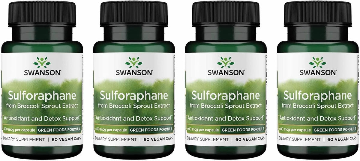 Swanson Sulforaphane Broccoli Sprout Extract - 400 mcg, 60 Vegan Capsules (4-Pack) - görsel 1