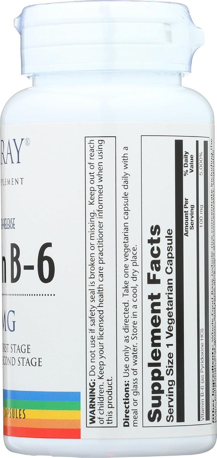 Solaray Vitamin B6 100mg Timed Release Capsules - görsel 6