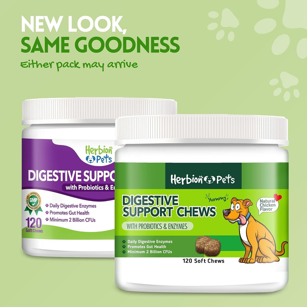 Herbion Pets Digestive Support Chews – Probiotics & Enzymes for Dogs, 120 Soft Chews - görsel 2