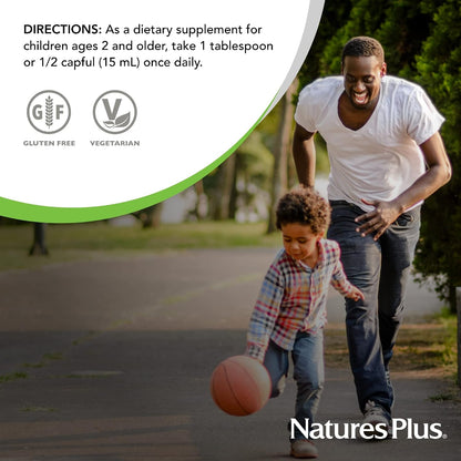 NaturesPlus Animal Parade Gold Children's Liquid Multivitamin – Natural Tropical Berry Flavour – 473 ml