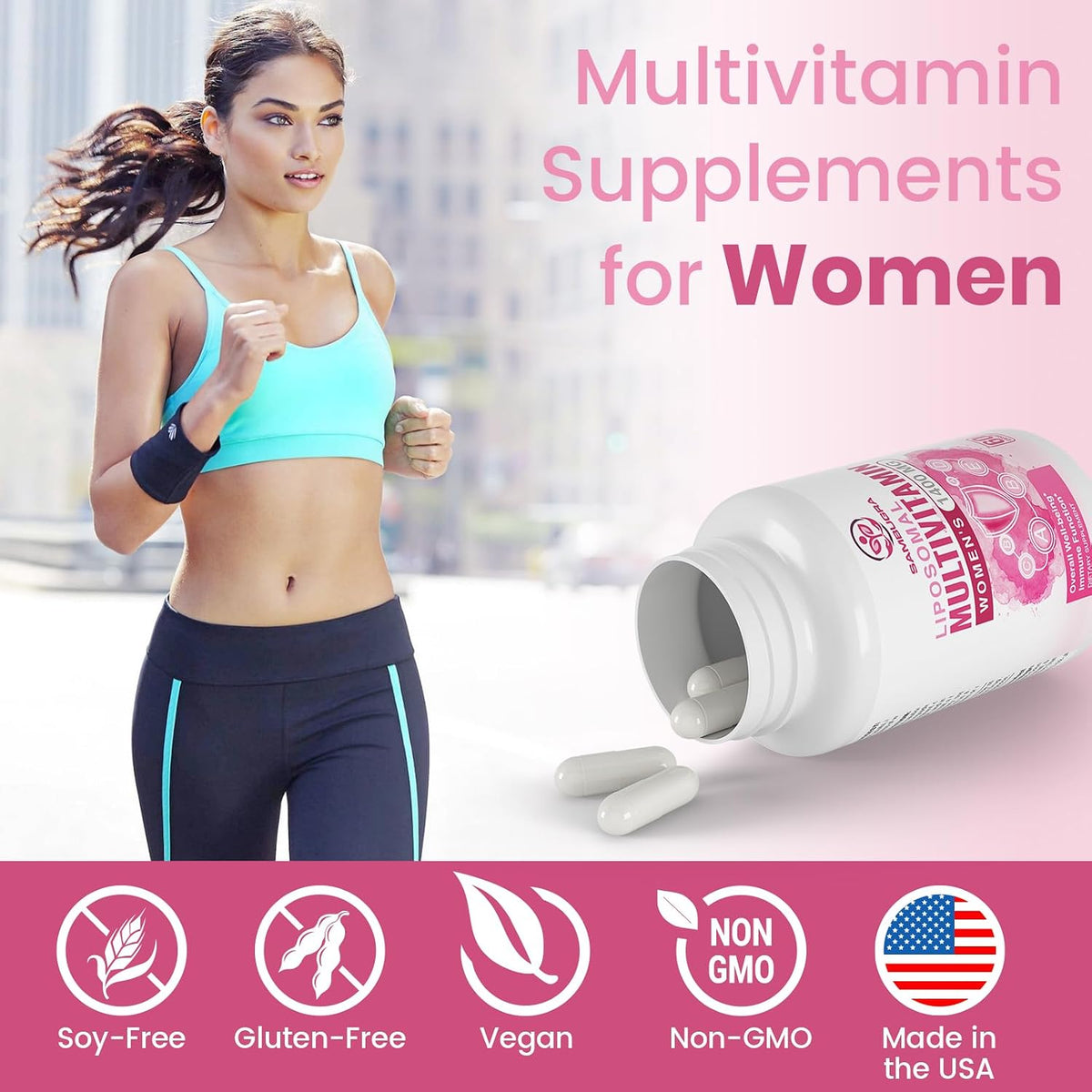 Sambugra Liposomal Multivitamin for Women – 1400mg Daily Multivitamin with Iron, Vitamins A, C, D, E, B Complex & CoQ10 - görsel 4