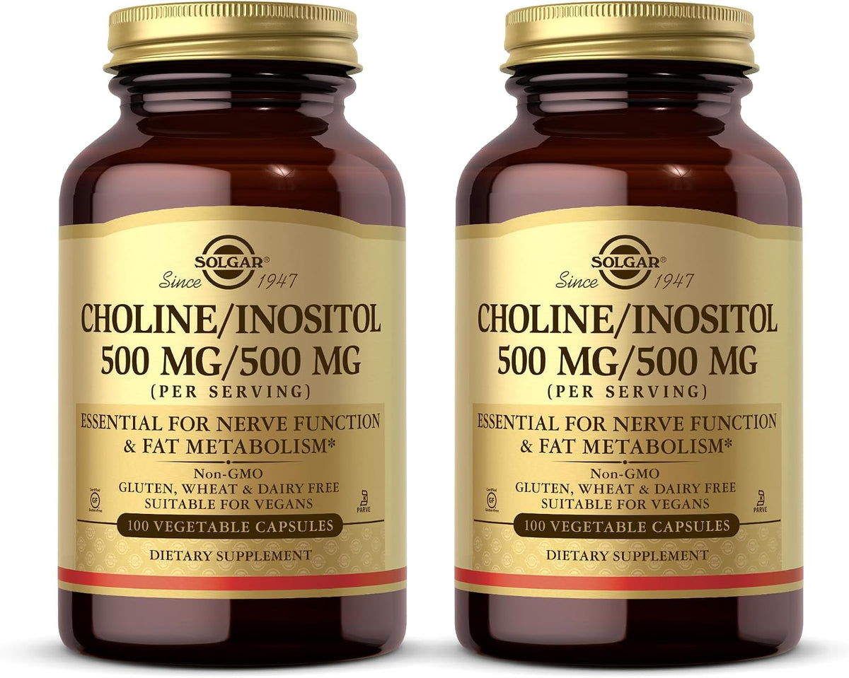 Solgar Choline/Inositol 500 mg/500 mg, 100 Vegetable Capsules (Pack of 2) - görsel 1