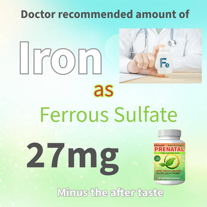 MonesAli Prenatal Vitamins for Women | Postnatal | Vegan, Halal, Gelatin-Free | with Folate, Iron & Biotin | Supports Pregnancy & Postnatal Energy