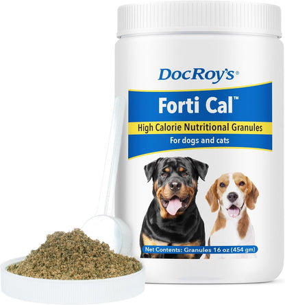 Doc Roy’s Forti Cal High Calorie Nutritional Supplement for Dogs and Cats, Roast Beef & Liver Flavour, 454g Granules
