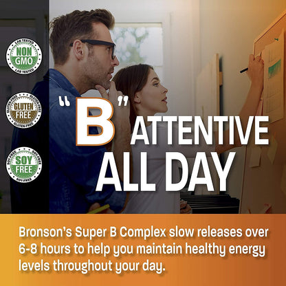 Bronson Super B Vitamin B Complex - Sustained Release, 250 Tablets