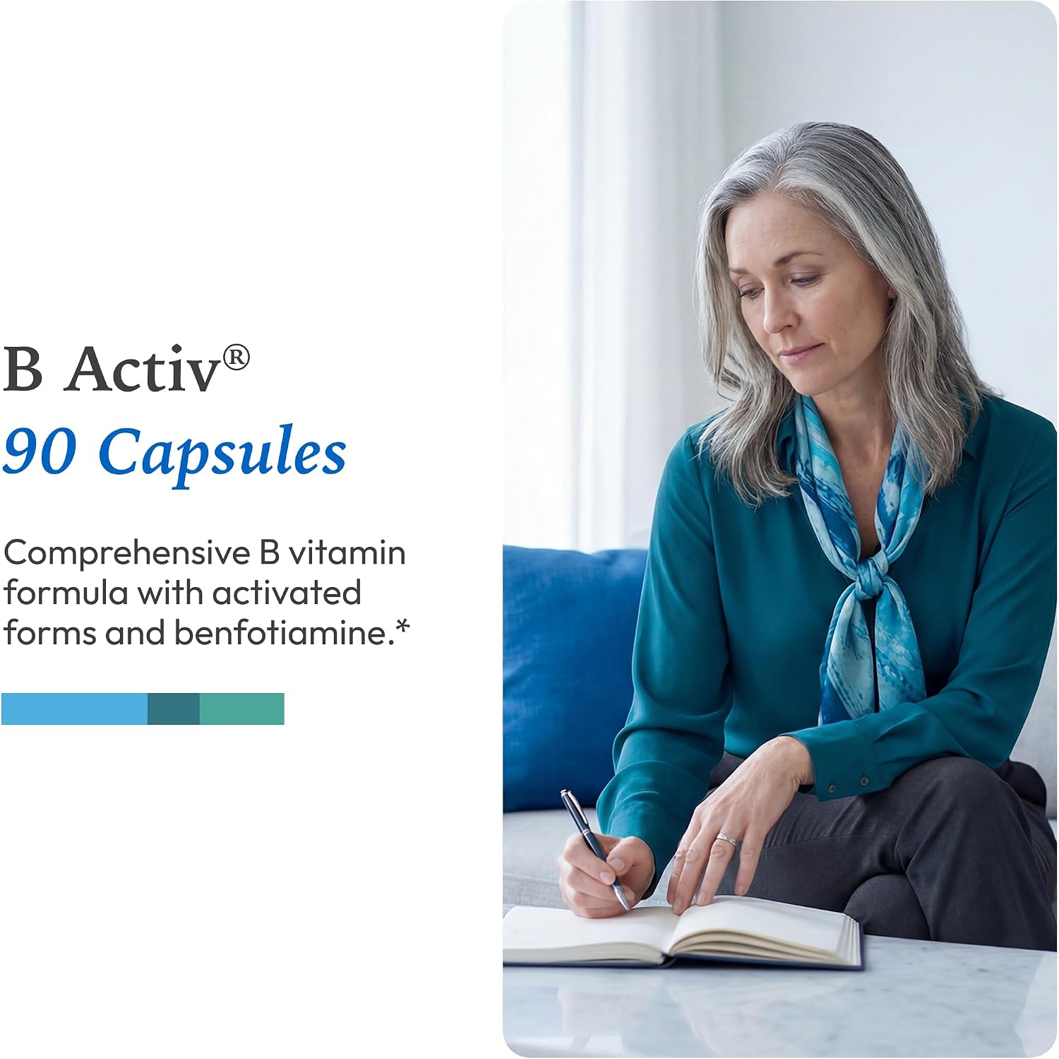 XYMOGEN B Activ - B Vitamins Food Supplement for Carbohydrate Metabolism Support - Supports Nervous System & Immune Function - Gluten-Free & Vegetarian - 90 Capsules - görsel 5