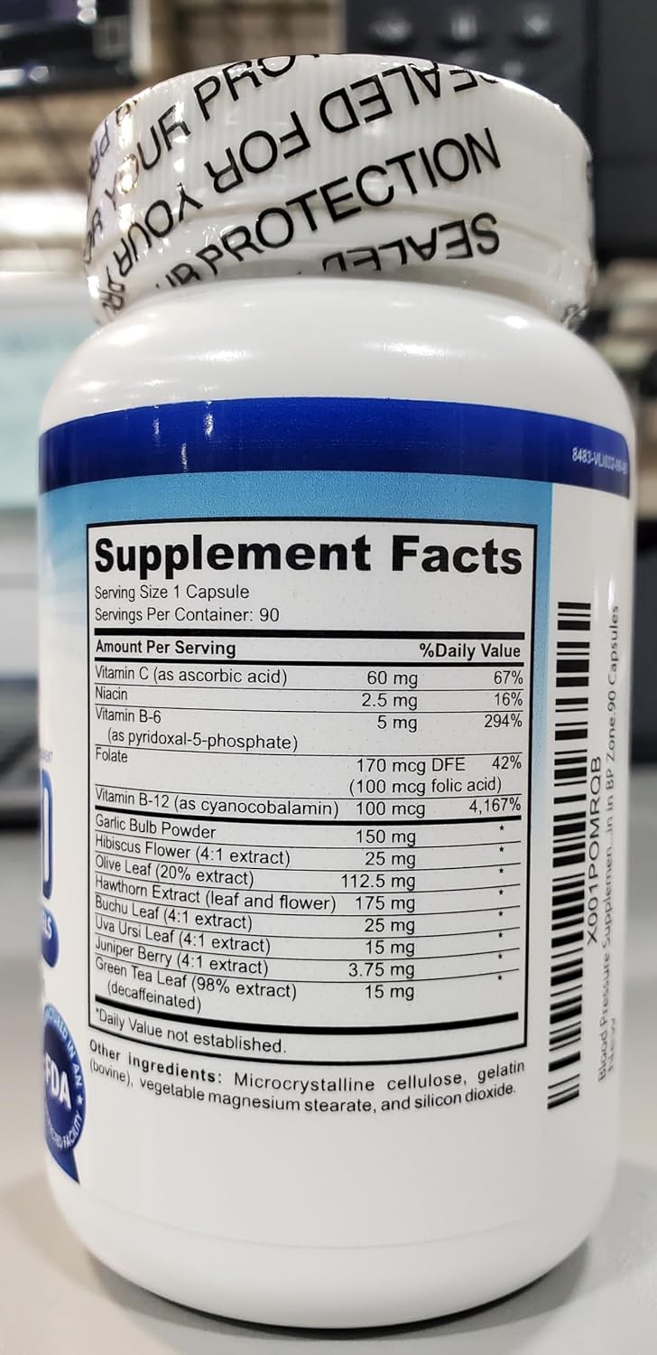 NutraPro Blood Pressure Support Supplement – with Hawthorn, Hibiscus, Olive Leaf – 90 Capsules - görsel 3