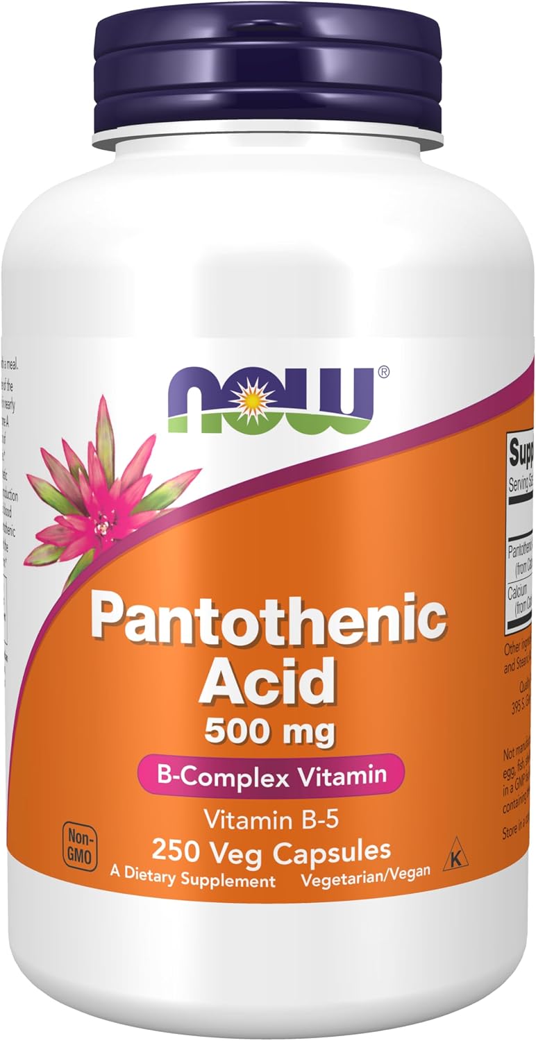 NOW Foods Pantothenic Acid 500 mg, 250 Capsules (Pack of 3) - görsel 1