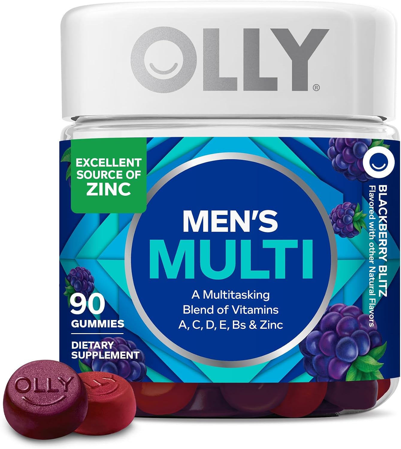 OLLY Men's Multivitamin Gummy – Blackberry Flavour, 90 Gummies (45-Day Supply) - görsel 1