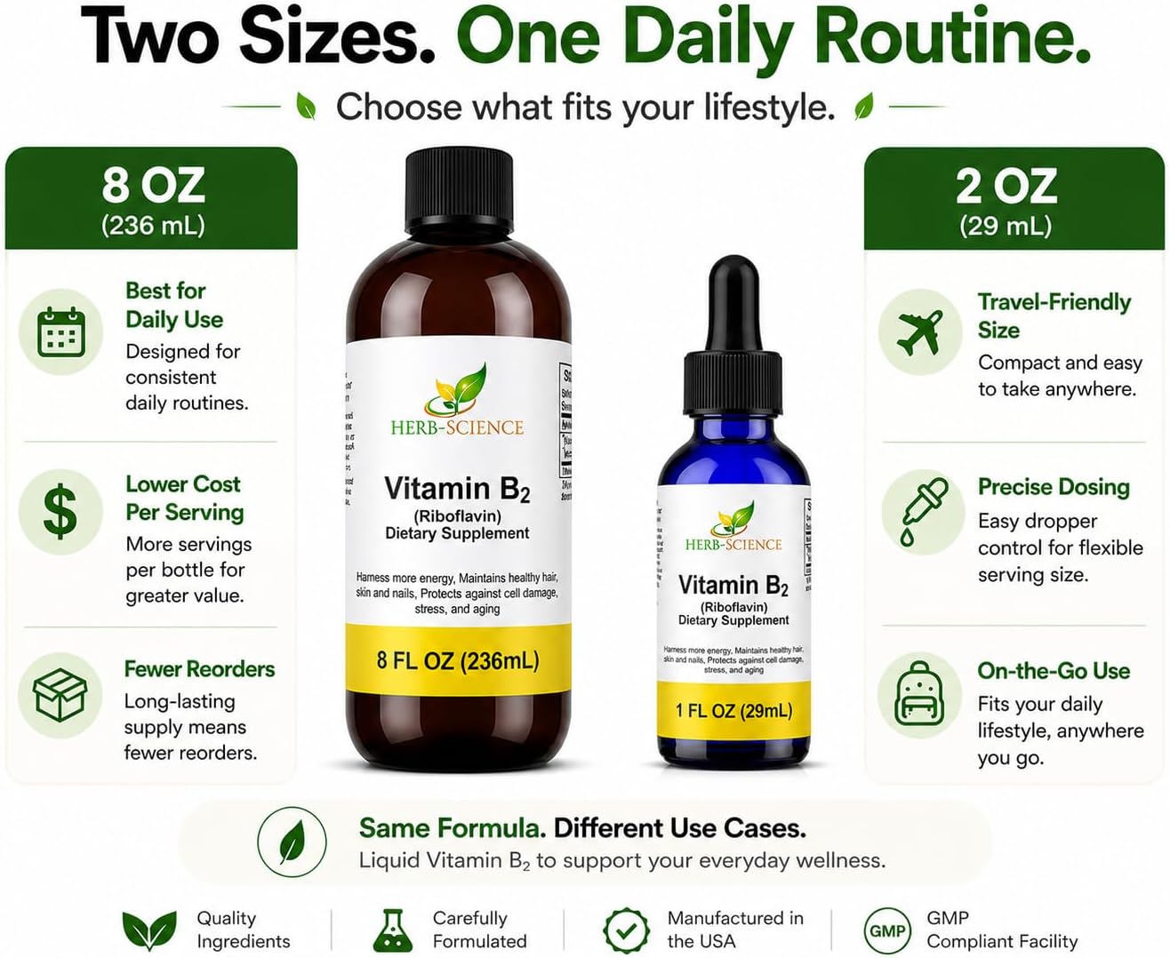 Herb-Science Vitamin B2 Liquid Drops – Riboflavin Supplement, 240 ml (8 fl oz) - görsel 3