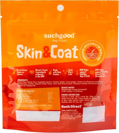 SuchGood Skin and Coat Supplement for Dogs - Omega Chews with Fish Oil - 175 Chews (Chicken Flavour, 5 Pack)