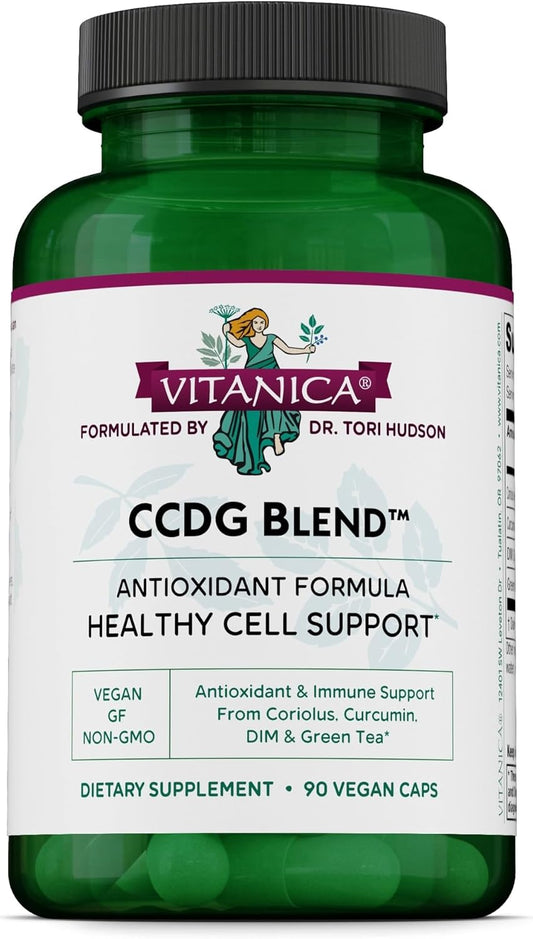 Vitanica CCDG Blend - Immune Support with Green Tea, Turmeric, DIM & Turkey Tail Mushroom - Vegan - 90 Capsules