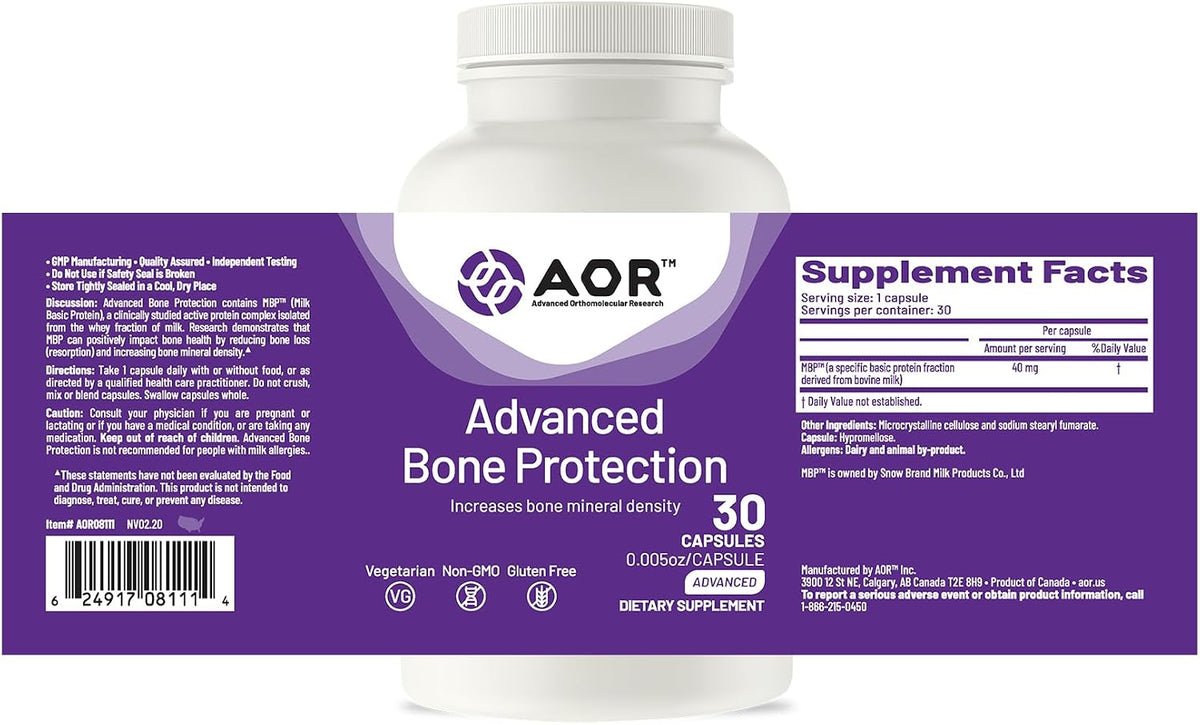 AOR Advanced Bone Protection 40mg MBP – 30 Vegetarian Capsules, 30-Day Supply - görsel 9