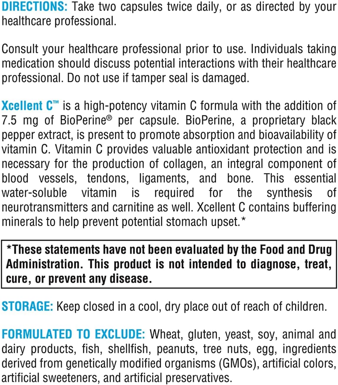 XYMOGEN Xcellent C - 750 mg Vitamin C with BioPerine - 120 Capsules - görsel 5