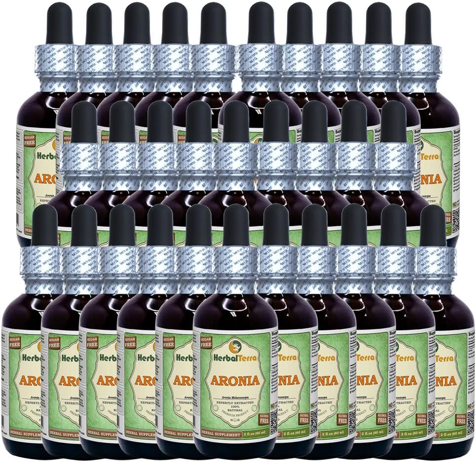 HerbalTerra Aronia (Aronia Melanocarpa) Dried Berry Liquid Extract, 20 Bottles of 4 oz - görsel 10