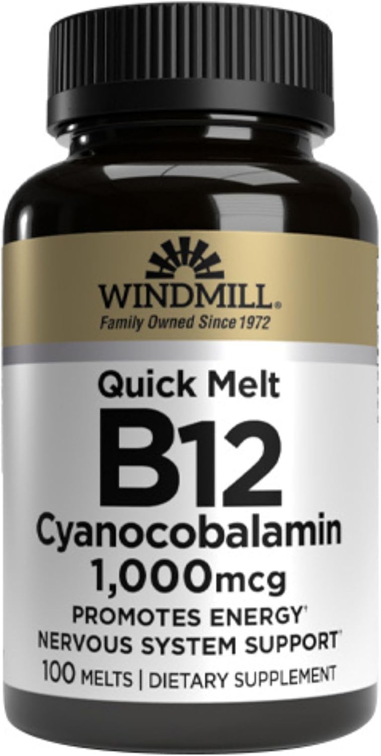 Windmill B-12 1000mcg Sublingual Quick-Melt Tablets - görsel 1