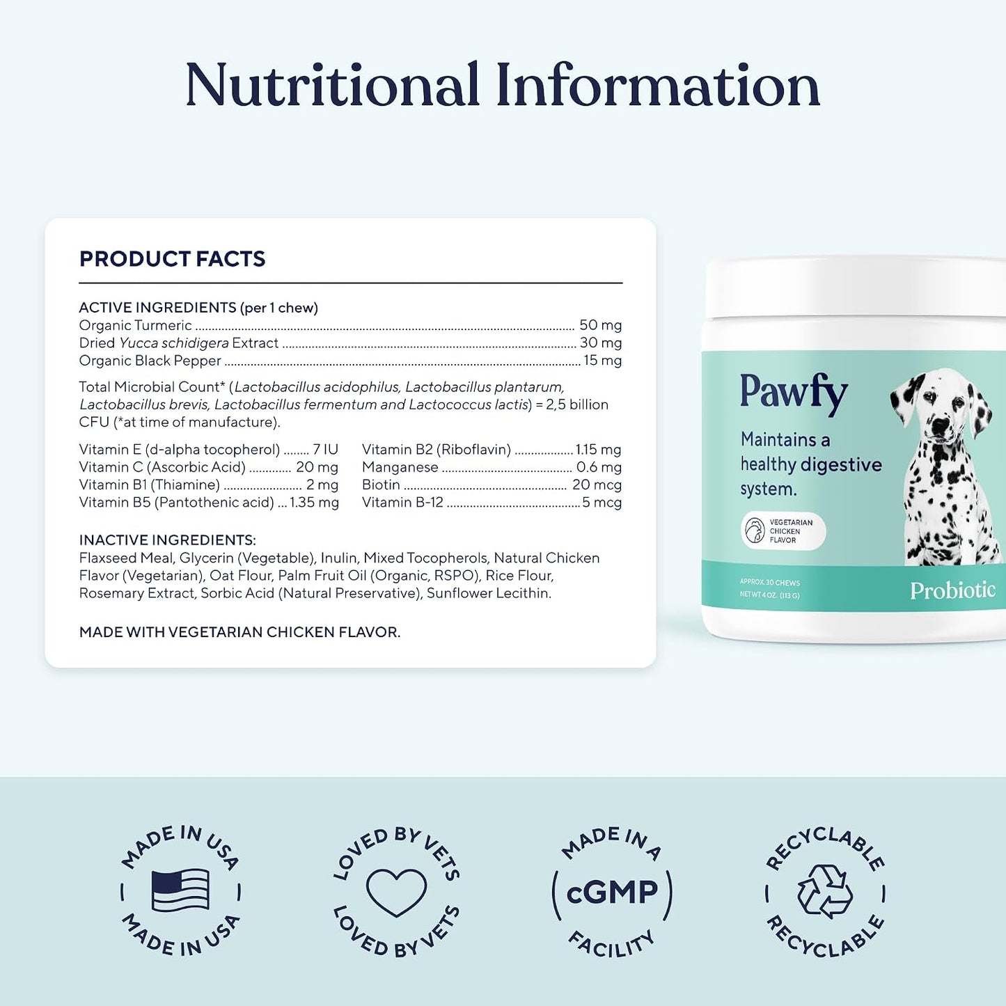 Pawfy Probiotics for Dogs - Chicken Flavour - 30 Chews - görsel 4