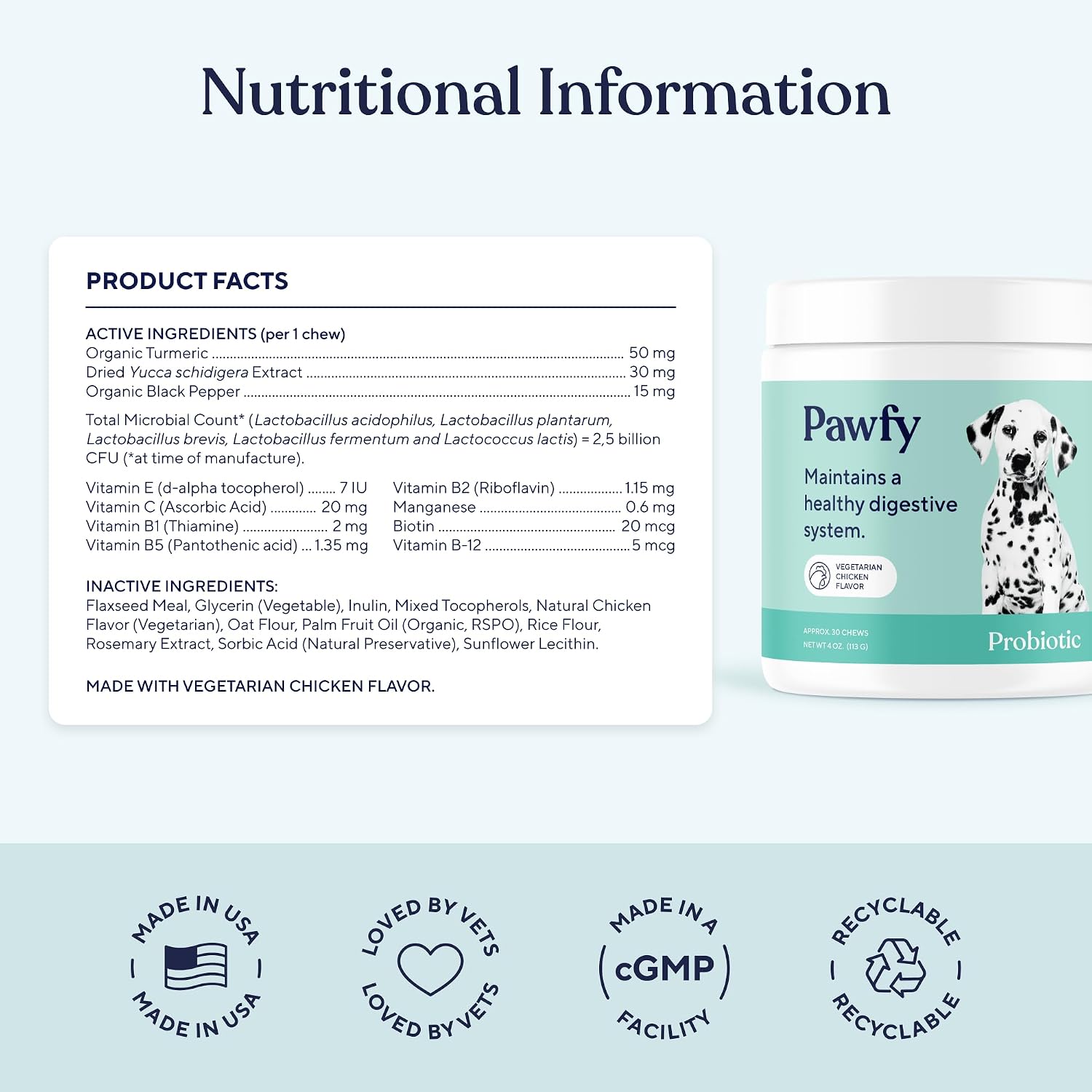 Pawfy Probiotics for Dogs - Chicken Flavour - 30 Chews - görsel 4