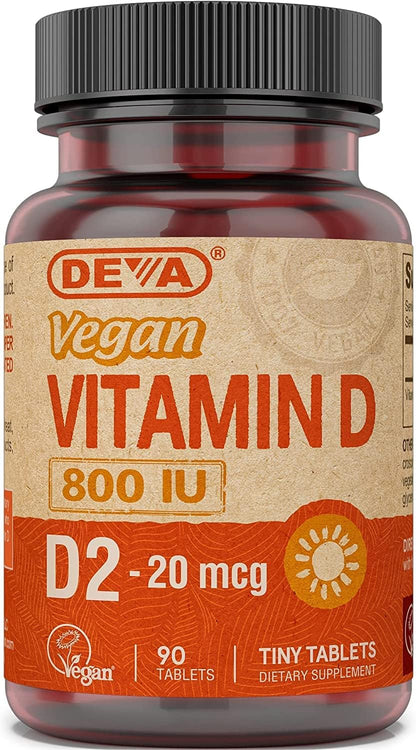DEVA Vegan Vitamins Vitamin D 800 IU, 90 Tablets