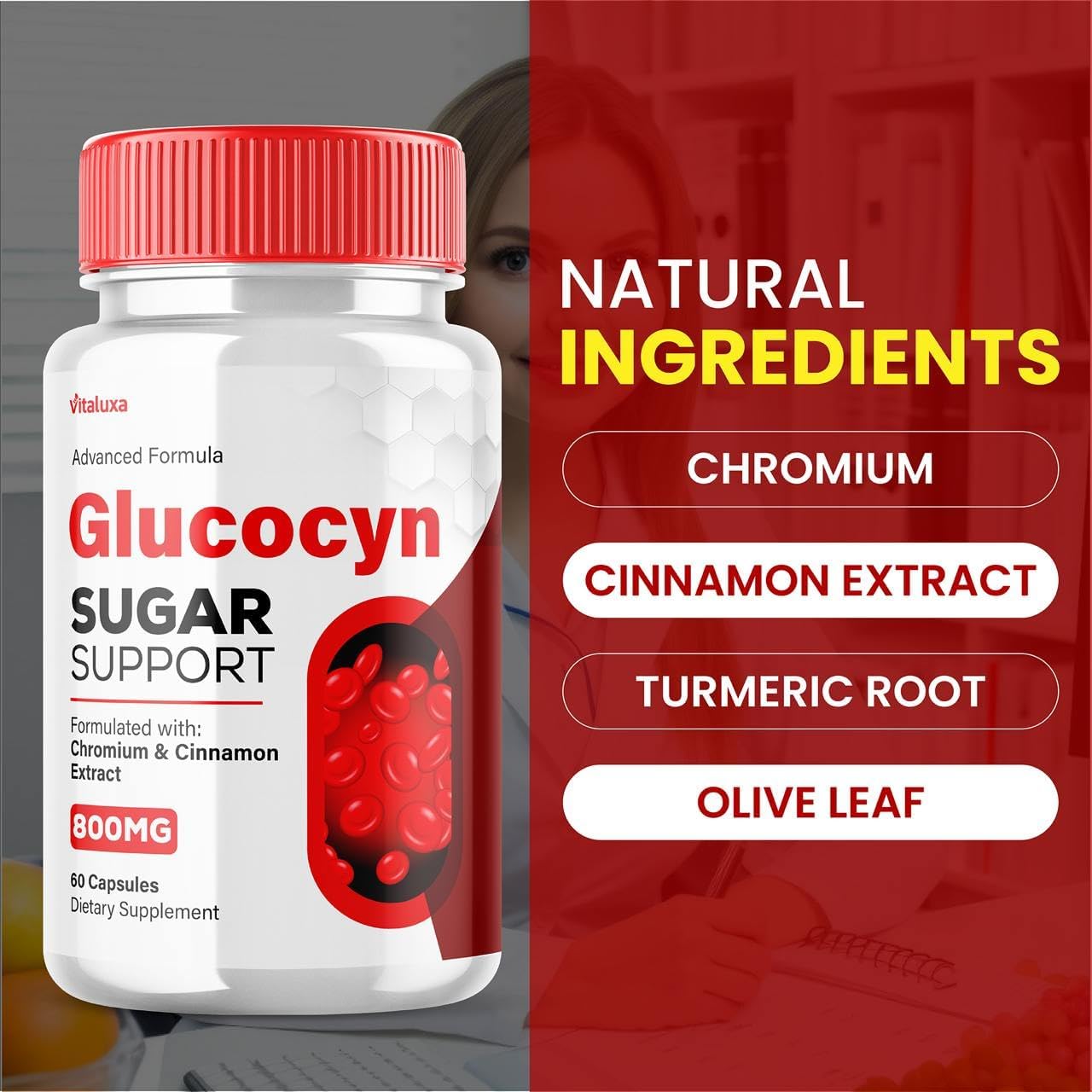 Glucocyn Support Capsules – Maximum Strength Glycogen Health Formula (5-Pack, 300 Capsules) - görsel 2