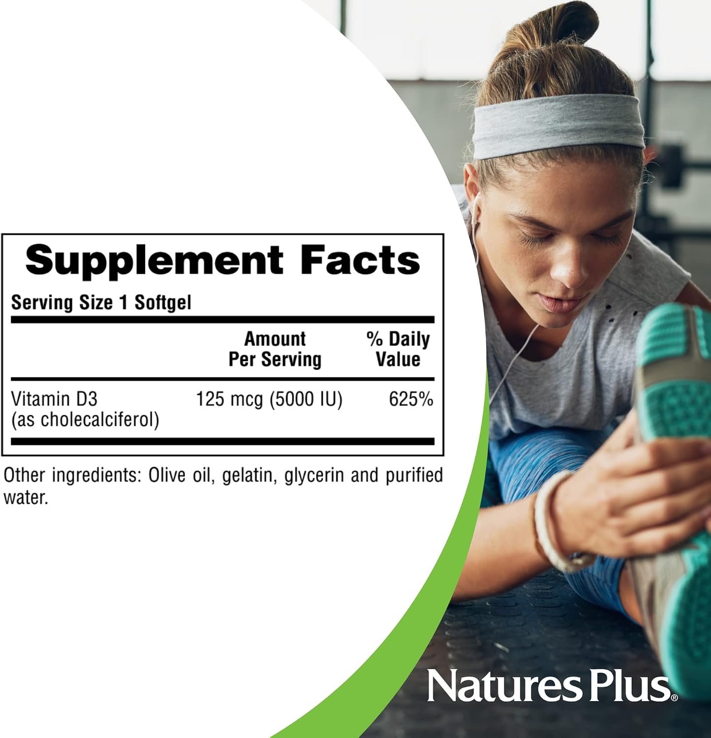 NaturesPlus Vitamin D3 5000 IU – 60 Softgels - görsel 5