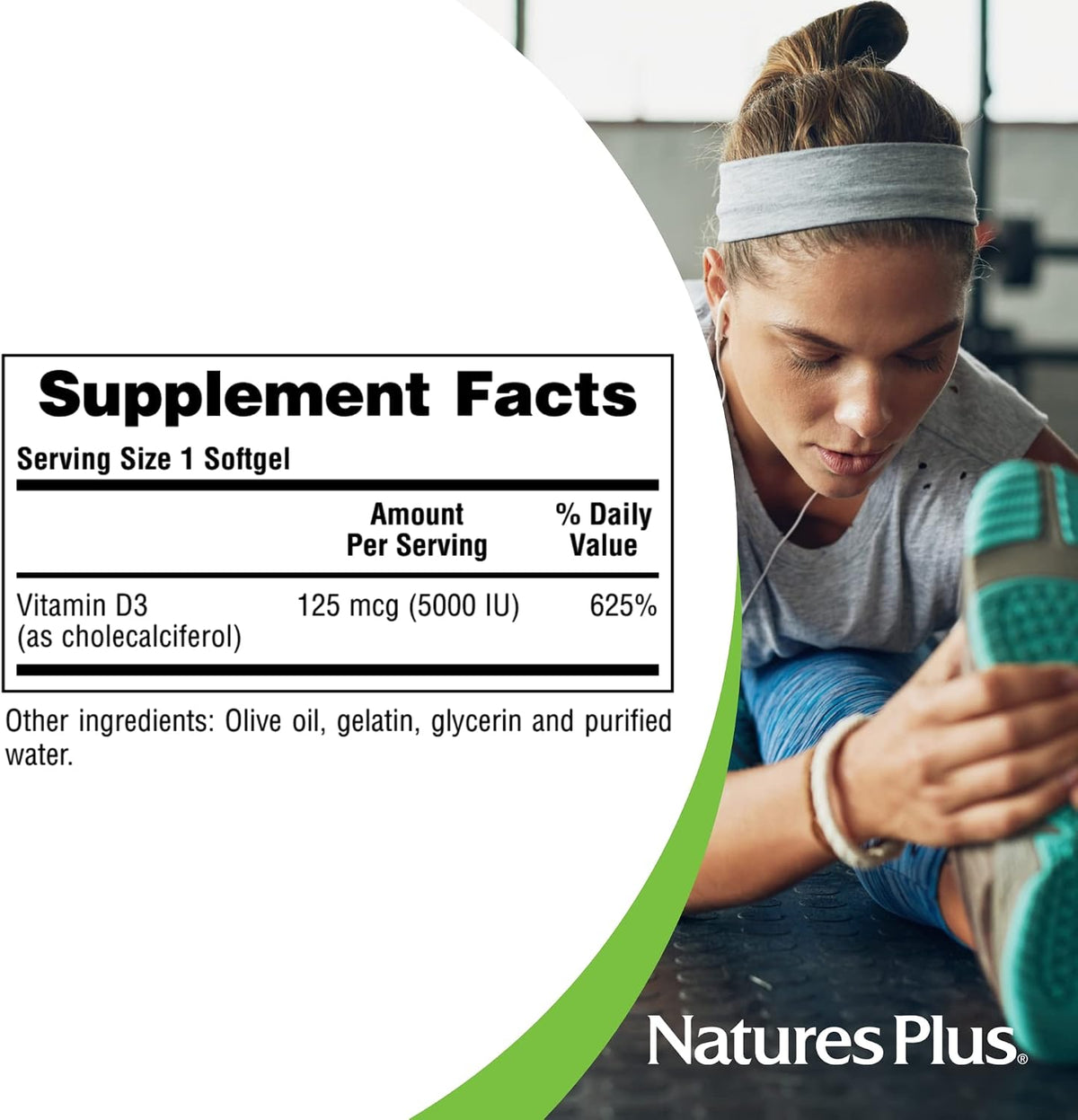 NaturesPlus Vitamin D3 5000 IU – 60 Softgels - görsel 5