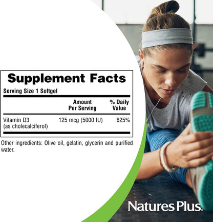 NaturesPlus Vitamin D3 5000 IU – 60 Softgels
