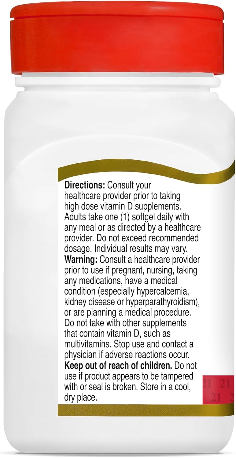 21st Century Vitamin D3 250 µg (10,000 IU) Rapid Release Softgels, 110 Count - görsel 7