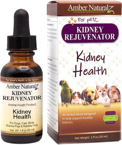 Amber NaturalZ Kidney Rejuvenator Herbal Supplement for Dogs, Cats, Birds, Rabbits, and Guinea Pigs | Supports Normal Kidney Function | Natural Aid for Kidney Health – 30 ml