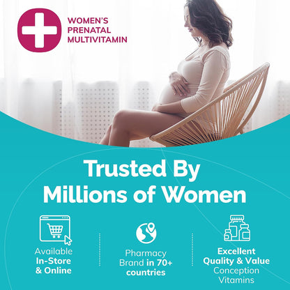 Conceive Plus Prenatal Vitamins for Women – Multivitamin with Folic Acid, DHA, Choline, Iron – Vegan, Non-GMO – 60 Capsules