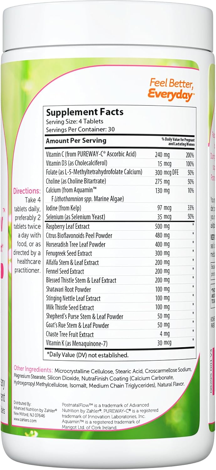 Zahler Postnatal Flow - Advanced Breastfeeding Support, 120 Tablets - görsel 2