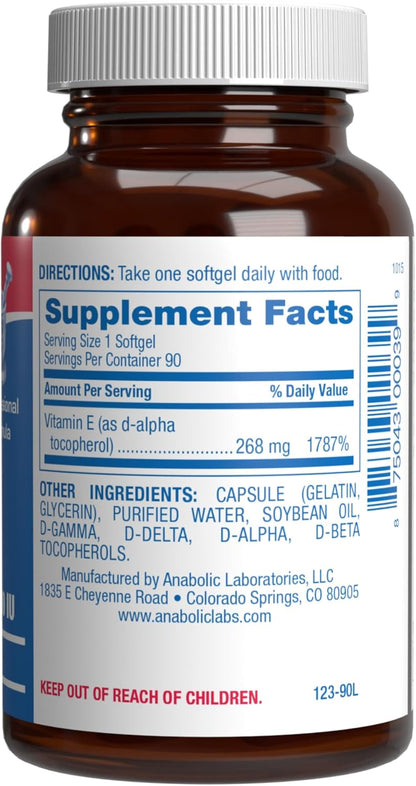 Vitamin E 400 IU Softgels – Natural d-Alpha Tocopherol & Mixed Tocopherols – Antioxidant Immune Support – 90 Softgels