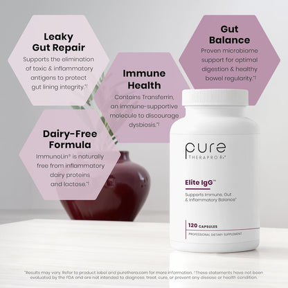 Pure Therapro Rx Elite IgG Immunoglobulin Supplement – Gut Health & Immune Support, 120 Capsules