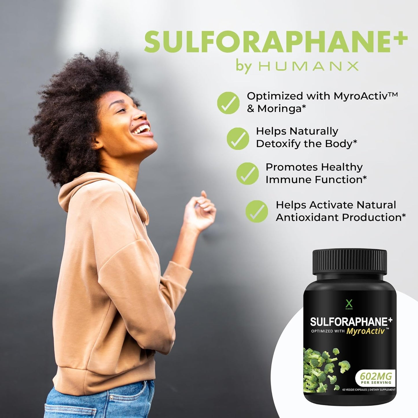 Sulforaphane+ 602mg – Broccoli Seed Extract & Moringa Supplement - görsel 3