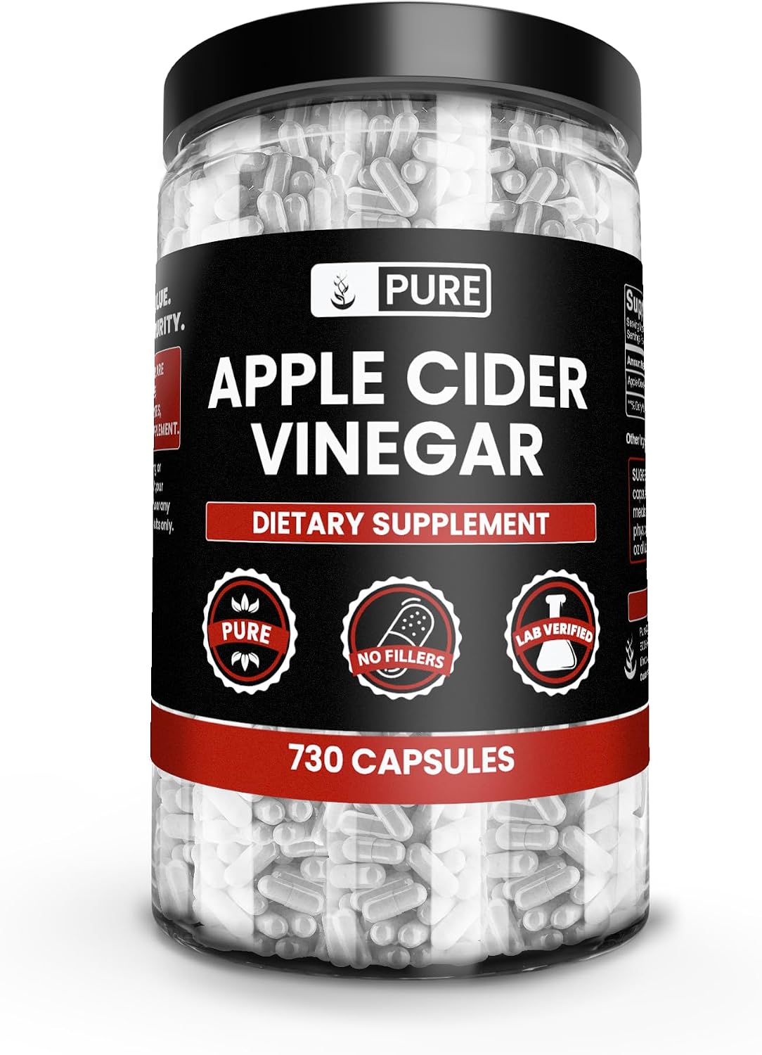Pure Original Ingredients Apple Cider Vinegar (365 Capsules) – No Magnesium or Rice Fillers - görsel 5