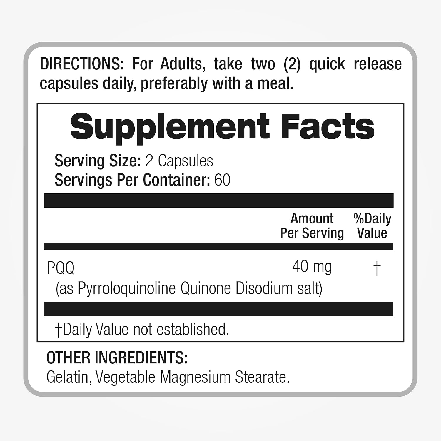 FITO MEDIC'S Lab PQQ Supplement – 40 mg Pyrroloquinoline Quinone, 120 Capsules, Ultra-High Absorption - görsel 3