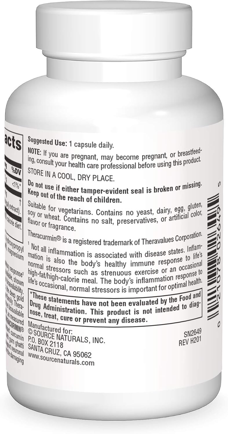 Source Naturals Theracurmin, 600 mg – 30 Vegetarian Capsules | High Absorption Curcumin - görsel 2