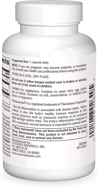 Source Naturals Theracurmin, 600 mg – 30 Vegetarian Capsules | High Absorption Curcumin