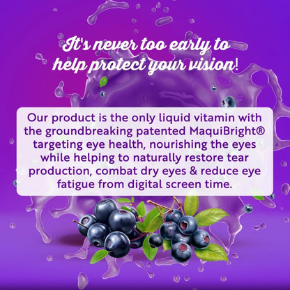 Passion 4 Health Liquid Eye Vitamins – Natural Vision & Adult Eye Support Supplement – Premium Formula with Maqui Berry Extract, Gluten-Free, Non-GMO, Sugar-Free – 30-Day Supply, Made in USA