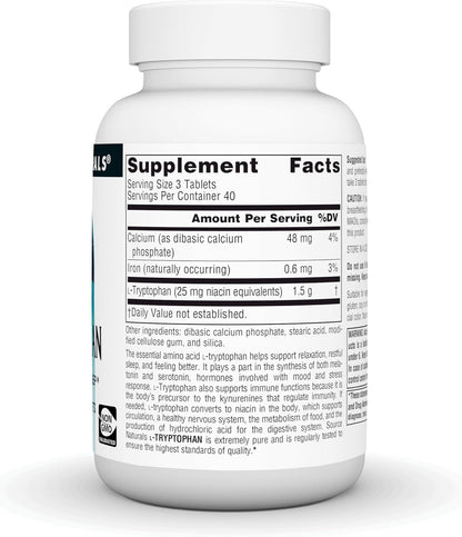 Source Naturals L-Tryptophan 500mg - 120 Tablets