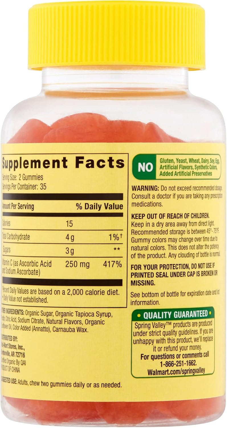 Spring Valley Gummy Vitamin C 240 mg – 70 Orange Gummies - görsel 3