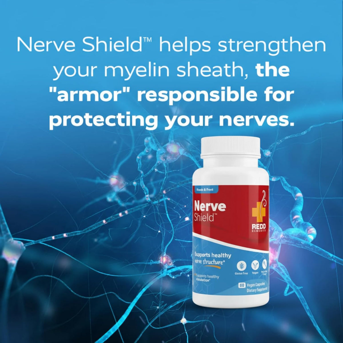Redd Remedies, Nerve Shield, Supports Healthy Nerve Structure and Circulation, 60 Vegan Capsules - görsel 6
