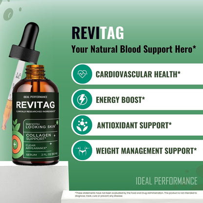 Revitag Drops - Blood Formula Support Supplement Drops - Maximum Strength