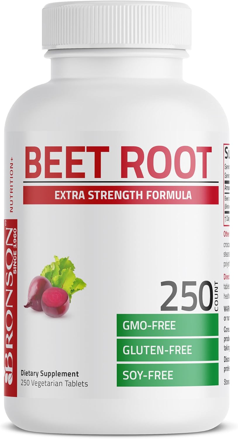 Bronson Beet Root Extra Strength, Non-GMO, 250 Vegetarian Tablets - görsel 5