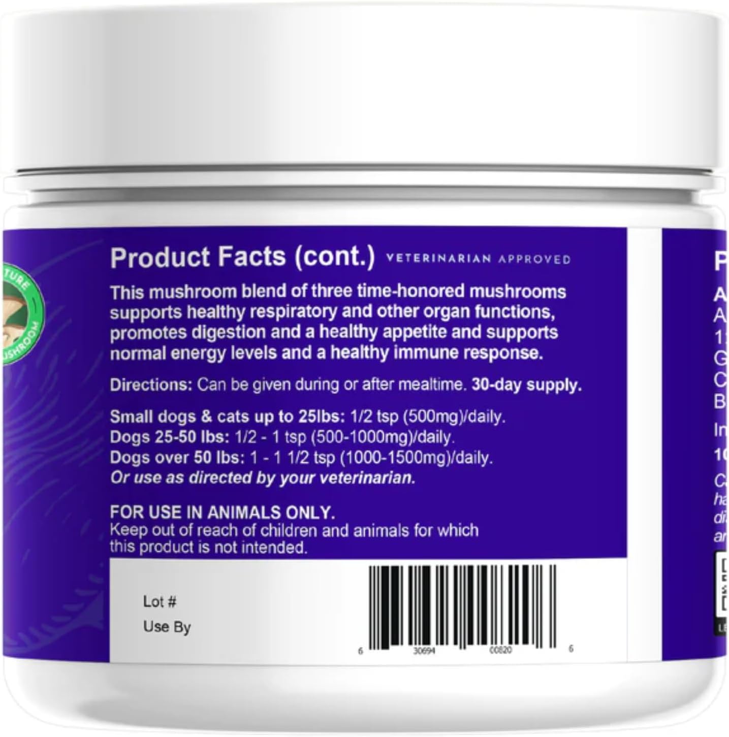 MUSHROOM DEFENCE Supplement for Dogs & Cats - Critical Immune Defence, Reishi, Maitake, Cordyceps, Mushroom Powder Extract - 70 g (Pack of 1) - görsel 3