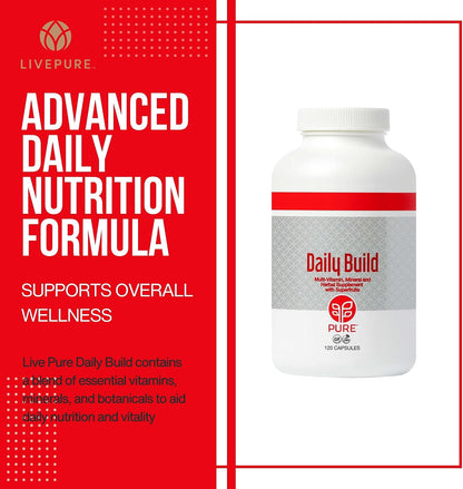 PURE Daily Build | 120 Capsules | Advanced Multivitamin Supplement with Essential Vitamins, Minerals and Superfruits