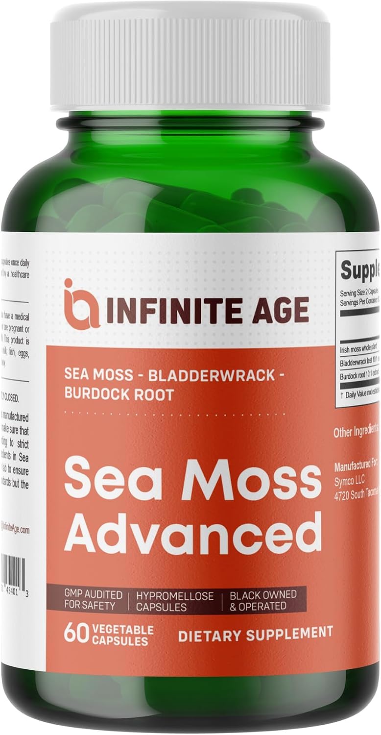INFINITE AGE 1250mg Sea Moss Advanced Superfood Capsules - 60 Count - görsel 1